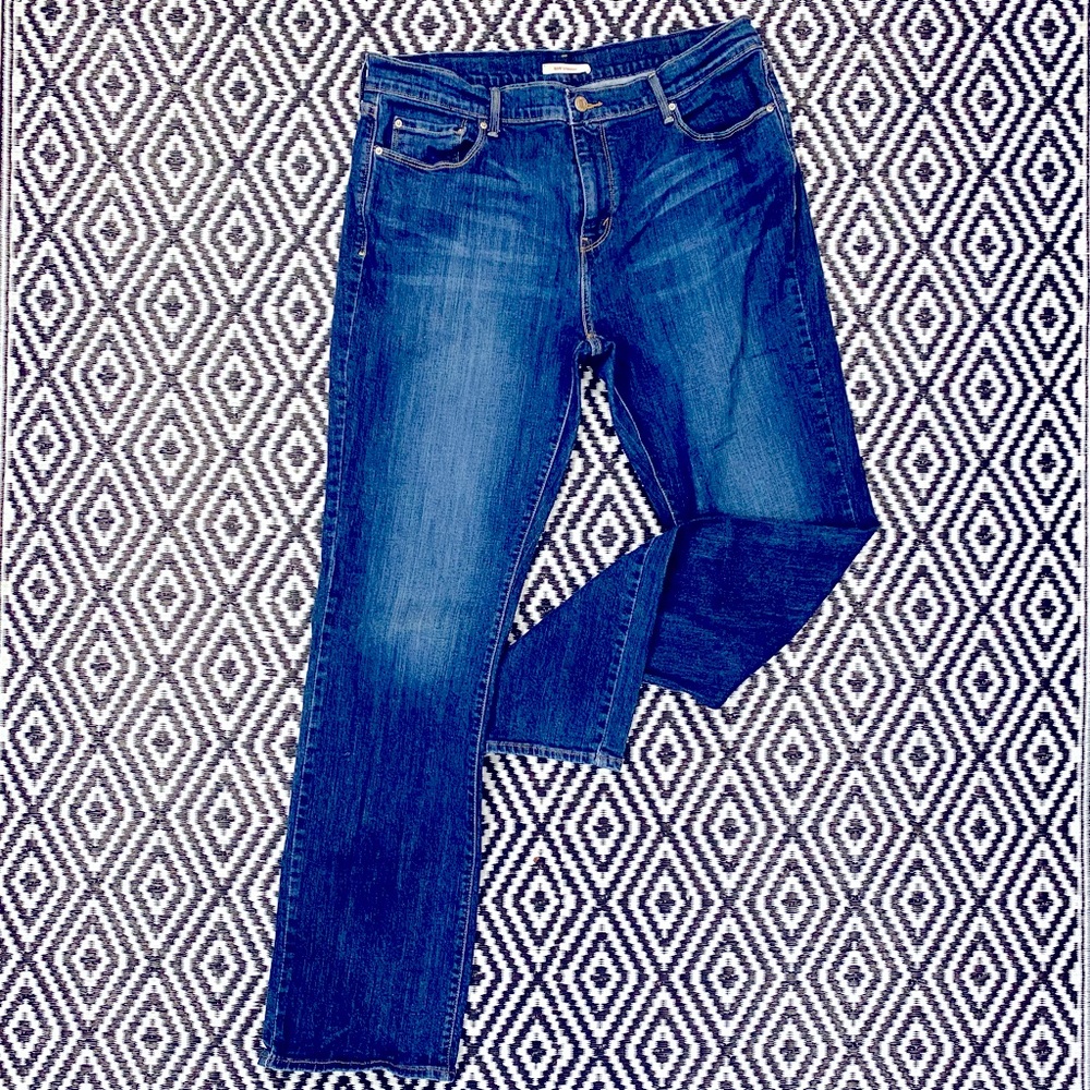 Levi’s 505 Plus size women 16L longer leg tall classic denim indigo deep blue